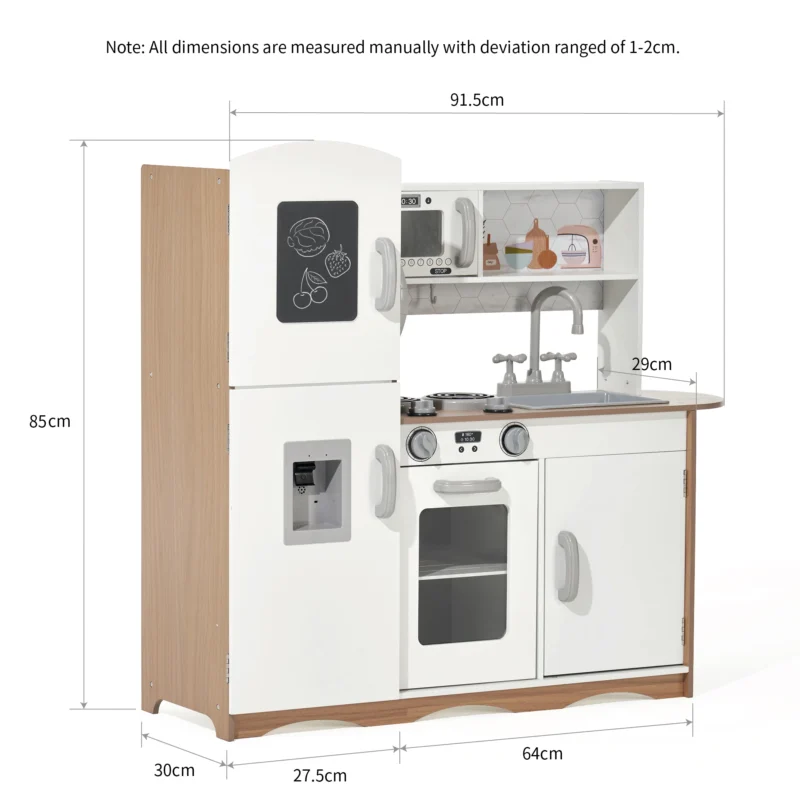 Modern Wooden Play Kitchen - Classic White - Image 3